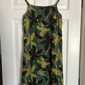 Floral Green and Brown Women's Dress